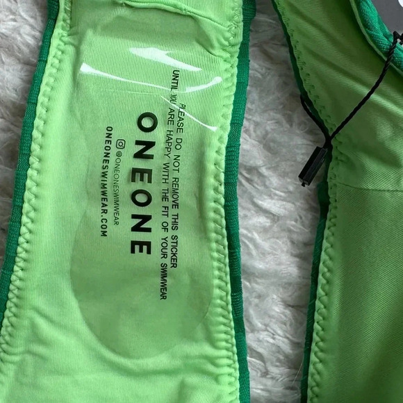 NWT OneOne Swimwear Bikini SETPINE Green Emerald Lara Heidi Cheeky NEW Medium - Picture 5 of 6
